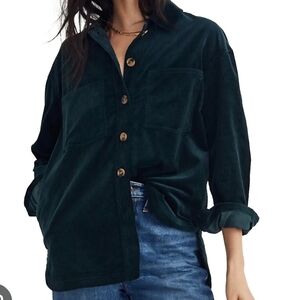 Madewell Emerald Sz S Corduroy Kentwood Oversized Shirt-Jacket